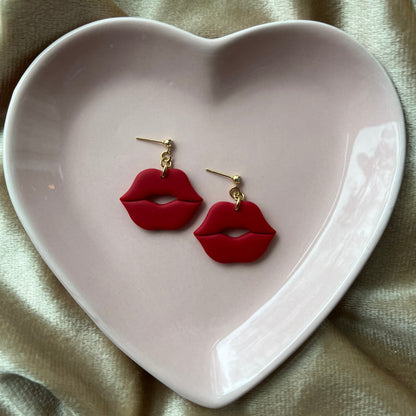 Red Lips - Flat (diamond stud)