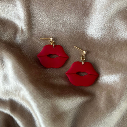 Red Lips - Flat (diamond stud)